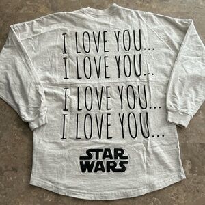 Star Wars Spirit Jersey Millennium Falcon I Love You Graphic Sz S 21.5x28.5